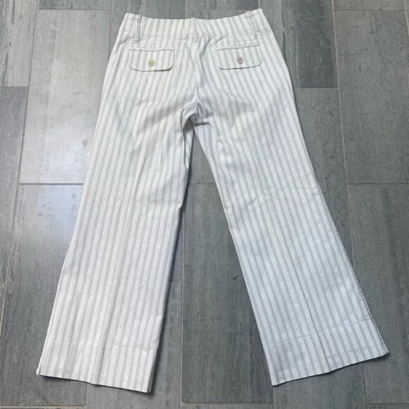 Banana Republic Striped Wide Leg Lined Trousers Dress Pants Slacks White Size 6 - Picture 4 of 10